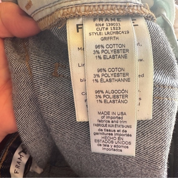 Frame Le Crop Mini Boot Rolled Hem Dark Wash Denim Jean - Picture 12 of 14